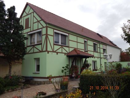 Hausfassade Grün Merseburg